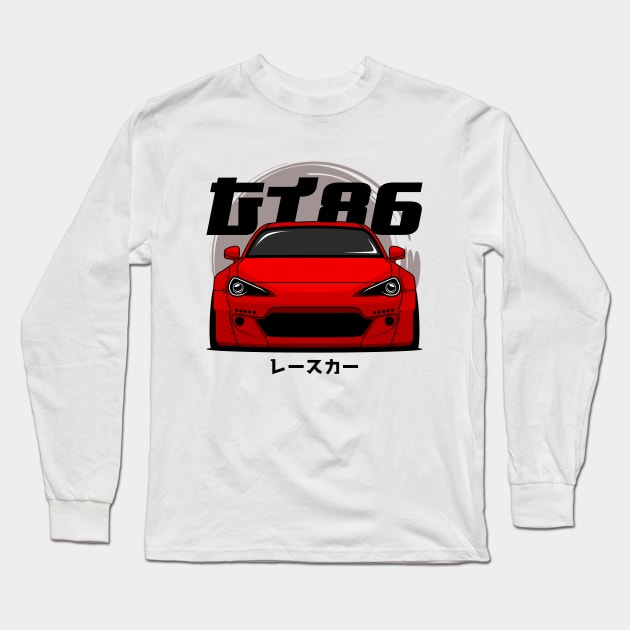 Red GT 86 Front Long Sleeve T-Shirt by GoldenTuners